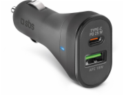 SBS Mobile Autonabíječka SBS TECRPD25W 25W USB-A USB-C s funkcí Power Delivery - černá