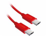 SBS Mobile SBS TECABLETISSUETCCR USB-C - USB-C 1,5m 60W opletený kabel - červený