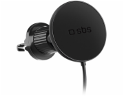 Držák na smartphone s infuzní nabíječkou SBS TESUPPMAG15WVENT kompatibilní s MagSafe - černý
