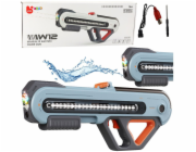 Velká puška W12 elektrická vodní LED šedá 60cm LEAN hračky