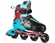 Nils Extreme NA13810 rekreační nastavitelné tyrkysové inline brusle velikost 31-34