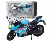 LeanToys Sportovní motocyklová kovová světla zvuky modré 1:12