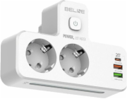 Beline Prodlužovací kabel s LED podsvícením 2xUSB-A/USB-C/2xAC bílý