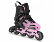 Spokey Freespo Junior rekreační nastavitelné kolečkové brusle, černo-růžové, velikost 27-30