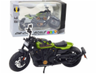 LeanToys Motocykl Chopper Kovová světla Zvuky Černé Zelen...