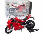 LeanToys Sportovní motocykly Kovová světla Zvuky Červená 1:12