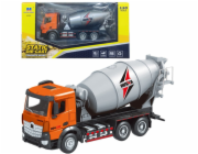 LeanToys Míchačka betonu Stavební vozidlo Kov Huina Orange 1:50
