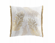 Douceur d`Interieur Dekorativní polštář se zlatým vzorem a třásněmi, 50 x 50 cm