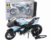 LeanToys Sportovní motocykl Kovová světla Zvuky Stříbrná 1:12