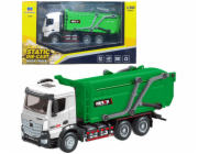 HUINA Pojízdný kovový popelářský vůz, barva Green 1:50
