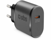 SBS Mobile SBS TETR1CPD25 25W USB-C nabíječka do zásuvky s funkcí Power Delivery - černá