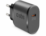 SBS Mobile SBS TETR1CPD25 25W USB-C nabíječka do zásuvky s funkcí Power Delivery - černá