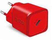 SBS Mobile SBS TETRGAN1C20R 20W GaN nástěnná nabíječka s Power Delivery - červená