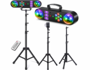 LIGHT4ME MAGIC BAR 2 multiefektové světlo s par efektem Magic Ball bílá UV stroboskop 2x laserový dálkový ovladač R/G