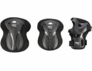 Nils Extreme Sada chráničů kolen, loktů a zápěstí na kolečkové brusle, skateboardy a koloběžky H8334 černé, velikost L