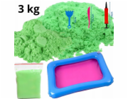 NoName Kinetický písek s formičkami 3 kg zelený