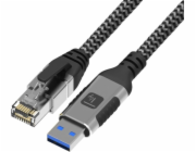 Techly Síťový kabel USB-A na Gigabit Ethernet RJ45, 3 m