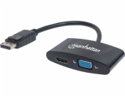 Manhattan AV adaptér DisplayPort - HDMI - D-Sub (VGA) černý (152587)