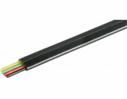 Goobay Plochý telefonní kabel 4žilový, 100m role, AWG 28, CCA (hliník s měděným povlakem) - barevné provedení černá