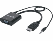 Manhattan AV adaptér HDMI - D-Sub (VGA) + Jack 3,5 mm černý (151450)