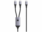 Techly Duální kabel USB-C 100W 2x USB-C pro rychlé nabíje...