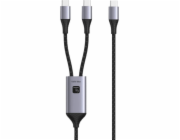 Techly Duální kabel USB-C 100W 2x USB-C pro rychlé nabíjení PD QC PPS