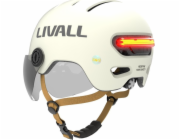 Přilba Livall L23 bílá 54-58cm s LED/SOS ochranným kšiltem