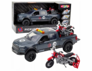 LeanToys Pickup s rozsvícenými světly motoru zní šedě 1:12
