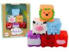 LeanToys Měkké vzdělávací bloky do koupele se zvířátky