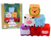 LeanToys Měkké vzdělávací bloky do koupele se zvířátky