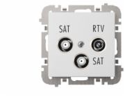 ELEKTROPLAST SANTRA R-TV-2xSAT koncová zásuvka bez rámečku, pod omítku, bílá 4160-10