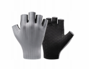 RockBros Prodyšné cyklistické rukavice s krátkými prsty, velikost: L - šedé