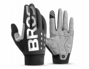 RockBros Cyklistické rukavice zateplené, dlouhé, velikost: XL - černošedé