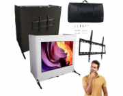 XXXXX_BITMAT Stolní DJ stolek DNA DJ s TV OBRAZOVKOU, DJský stojan, držák na TV, 2 vršky, nosnost až 70 kg