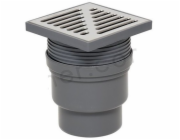 Tycner Nastavitelný vtok kanalizace s rovným odtokem 110 mm, nerezová mřížka 886
