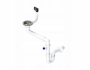 Tycner Sifon dřezu Instadrain fi 90 mm trubkový, 1komorový, prostorově úsporný, s vývodem pro pračku/myčku 2656