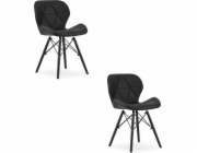 Leobert Židle LAGO ekokůže - černá / černé nohy x 2