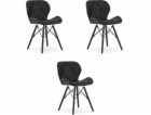 Leobert Židle LAGO ekokůže - černá / černé nohy x 3