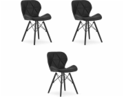 Leobert Židle LAGO ekokůže - černá / černé nohy x 3