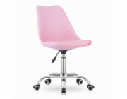 Leobert Moderní otočné křeslo ALBA z ekokůže růžové barvy