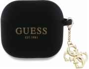 Guess Silikonový kryt GUA4LECG4K pro AirPods 4, černý/černý, 4G přívěsek
