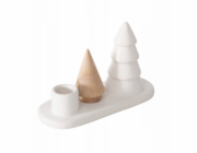 Home Styling Collection Jednoduchý svícen NEVIA, vánoční stromky z kamene a porcelánu