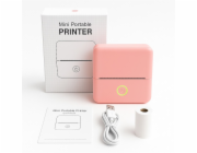 LoveInstant Bluetooth termální tiskárna pro fotografie, samolepky, poznámky, štítky, aplikaci AI / X6 / růžová