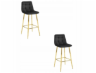 Leobert ARCETO stolička - černý samet / nohy GOLD x 2