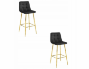 Leobert ARCETO stolička - černý samet / nohy GOLD x 2
