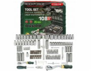 Rockforce Sada nářadí 108 dílů. 1/4 1/2 Xi-on Cr-V (6hranný) (4–32 mm)