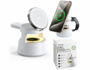 Duzzona W23 - indukční nabíječka 5v1 s Bluetooth reproduktorem a podsvícením, kompatibilní s MagSafe 15W černá