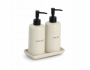 Zeller Keramické dávkovače mýdla a pleťového mléka BATH STYLE, 3 kusy