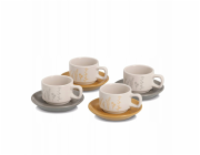 Zeller Sada na espresso FLOWERS, 4 šálky s podšálky, 70 ml