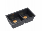 GraniteQ ČTVRÁK | LOGAN 120 | žulový kuchyňský dřez BLACK...